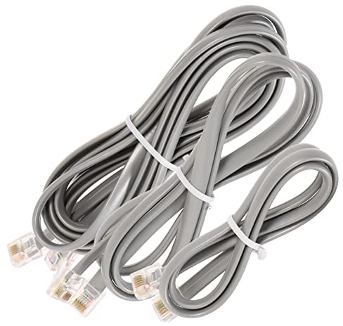 TINEASUR Kit 3 Cavi Telefonici Rj12 6p6c Da 0,5-1-2 M, Fili Telefonici Resistenti All’usura e Corrosione, Prolunga Telefonica Per Telefoni Fissi, Per Uso Domestico e Ufficio