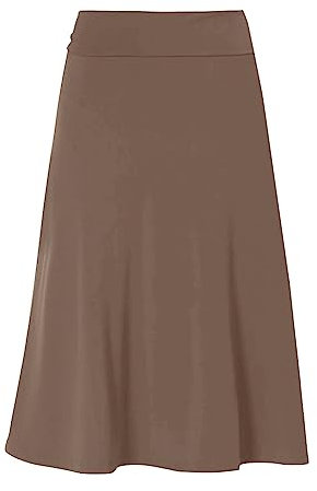 Gestufter Maxirock für Damen, elegant, Tüllröcke, Sommer, lässig, hohe Taille, weicher A-Linien-Rock mit einfarbig, knielang, lang, schwarz, Röcke für Damen, khaki, S