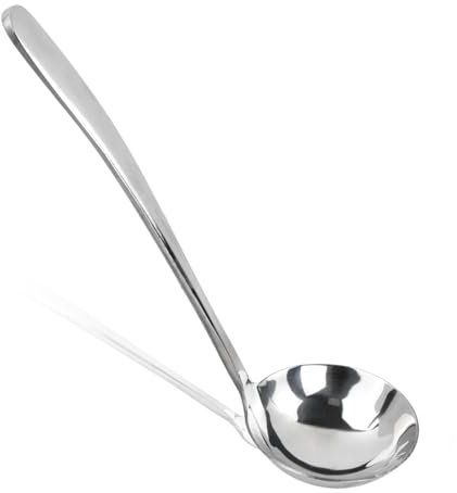 Edelstahl Suppenkelle, 21.5 cm Servierlöffel aus rostfreiem Stahl – Hochwertige Schöpfkelle aus Edelstahl für Suppen, Soßen, Brühe und Eintöpfe, spülmaschinengeeignet, Kochlöffel,Saucenlöffel