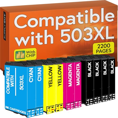 Supply Guy Skrivarkassetter kompatibla med Epson 503XL 503 XL för XP-5200, XP-5205, WF-2960, WF-2965 (Multipack 503 av 10)