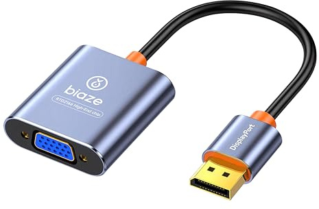 biaze ZH277 Active DP to VGA Adapter, 5PCS DisplayPort to VGA Converter for PC Laptop Monitor Projector, Supports 1920x1080 Full HD Video, Plug and Play