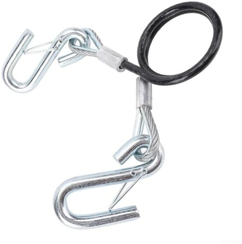 ZMdooreasy Strapazierfähiges Anhänger-Sicherheits-Abschleppseil-Federkabel mit S-Haken, 70 cm Verlängerungslänge für Wohnmobil, Wohnmobil, Boot, 1587 kg Kapazität (A)