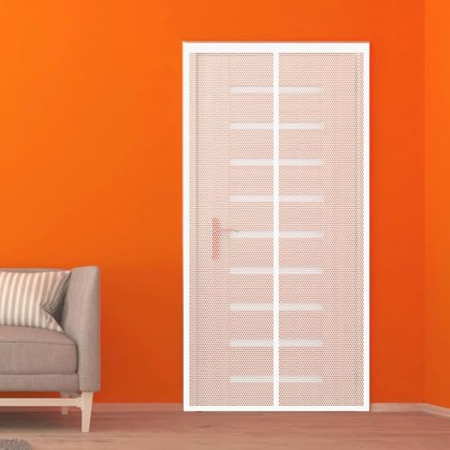 Magnetic Fly Insect Screen Door 88 x 203 cm Heavy Duty Mesh Curtain Without Drilling Keep Fly Bug Out for Single Or Double Door Customize Size, White