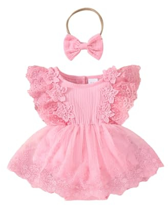 Generisch 2025 - Summer Baby Girl Cute Sleeveless Lace Triangle Dress Newborn Lace Wrap Dress Girls Clothing 92, pink, 0-3 Months