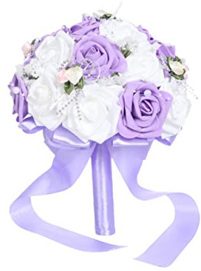 SOLUSTRE 1Pezzi Bouquet da Sposa Artificiale Pe Fiori Nuziali per Matrimonio Decorazione Creativa per Ufficio Camera e Unico per Amici e