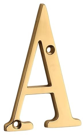 Numeri civici in metallo per porte, 1 pz 4 101mm Numero civico in metallo Numero in ottone massiccio Numero civico esterno #0-9 Numeri for porta d'ingresso(Letter a)