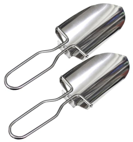 PRETYZOOM 2 Pezzi Pala Pieghevole da Giardino in Acciaio Resistente Mini Pala Portatile con Manico Antiscivolo per Campeggio Escursionismo e Pulizia Esterna