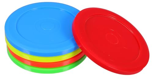 CIYODO 5 Pièces Palets de Hockey Air Multicolores pour Jeu de Table Compact Pucks Lisses pour Adultes Accessoires de Remplacement pour Hockey sur Glace de Bureau
