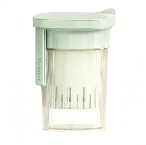 SelfMade Passoire à yaourt avec maille fine pour égoutter le lactosérum et créer du yaourt grec crémeux à la maison, design compact adapté pour le stockage du réfrigérateur (bleu)