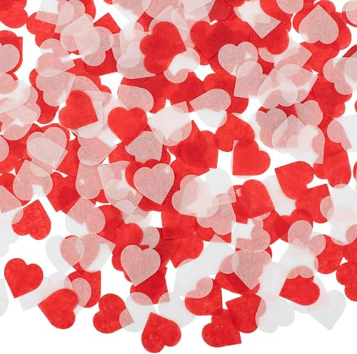 Mainiusi Valentinstag Deko Herz Konfetti 3000 Stück, Rot Streudeko Herzen Konfetti Hochzeit Romantisch Tischdeko für Valentinstag Hochzeit, Verlobung, Heiratsantrag, Marry Me Deko