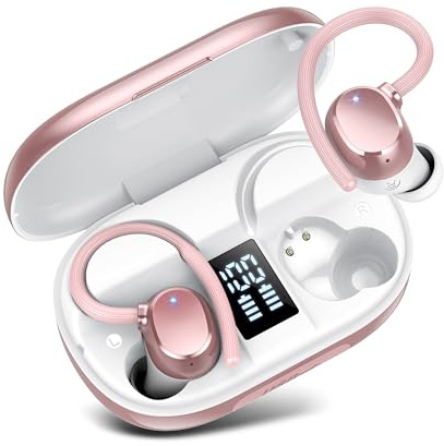 Lekaby Ecouteurs Bluetooth sans Fil，2026 Ecouteurs Bluetooth 5.3 Écouteurs sans Fil Basses avec 4 ENC Réduction Bruit Mic,Oreillette sans Fil 128H Durée avec Écran LED,Étanche IP7 Contrôle Tactile