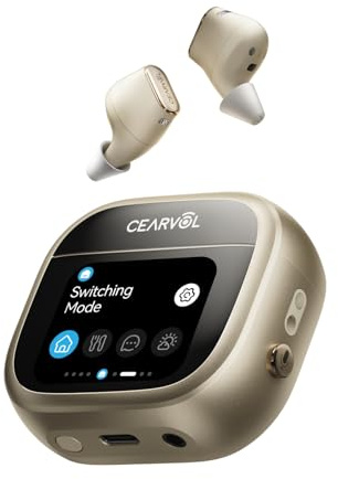Cearvol Wave Hearing Amplifiers for Adults with Bluetooth Easy Touchscreen Control Rechargeable AUX-IN Remote Capture App Controlled Support iOS & Android (Starlight)