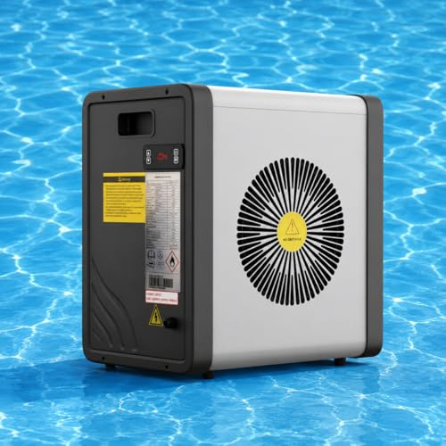Ryuhic Mini-Wärmepumpe für Pools | 5,0 kW | Steckerfertig 220–240 V | Leise 29–45 dB | COP 5,5 | Heizen & Kühlen für bis zu 20 m³ | R32 | Verlängert die Badesaison