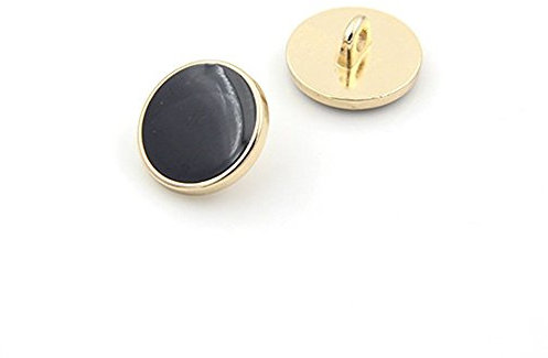 Bestowal 10PCS Kleidet Knopf - Art und Weise Schwarzes Glasiertes Metallknopf-Gesetzter Nähknopf für Blazer, Mantel, Uniform, Hemd, Klage und Jacke (25mm)