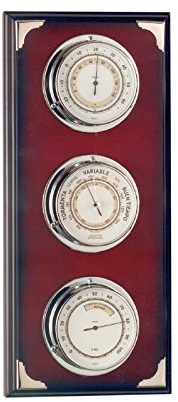 Nautische Wetterstation, Barometer und Wetterstation, mit Hygrometer, Barometer, Thermometer, 45 cm, nautische Dekoration, spanische Barometertexte