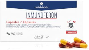 Cantabria Labs Inmunoferon Complemento Alimenticio - Refuerza el Sistema Inmunológico, Ayuda a las Defensas, Fórmula Exclusiva con AM3, Sin Gluten, Sin Lactosa, 90 cápsulas