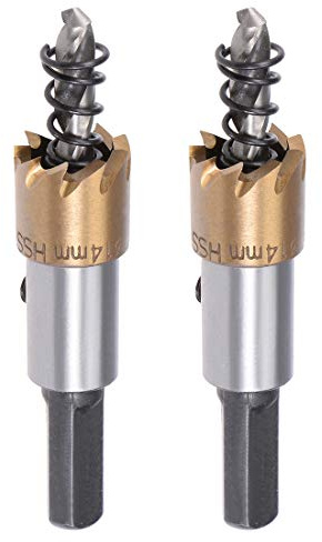 sourcingmap Lot de 2 forets HSS de 14 mm pour scie cloche en acier rapide et alliage de métal