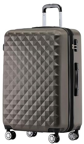 BEIBYE Zwillingsrollen 2066 Hartschale Trolley Koffer Reisekoffer Gepäck M-L-XL-Set (Coffee, L)