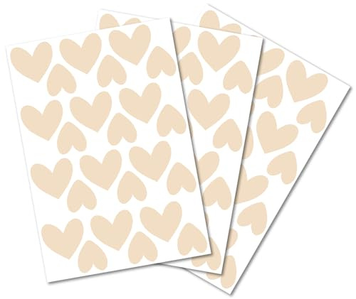 Y014 Herzen Set Wandtattoo Aufkleber Herz Dekor Sticker für Kinderzimmer Babyzimmer (Beige)