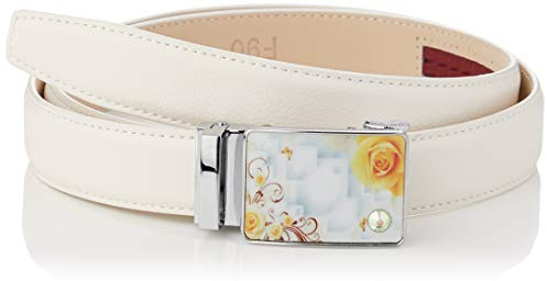 Anthoni Crown Damen Ledergürtel Gürtel, Weiß, 95