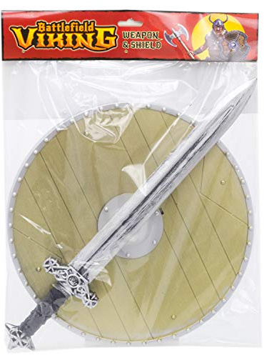Kids Viking Shield And Weapon Set | Medieval Warrior Fancy Dress Costume | Children's Viking Accessories - Sword