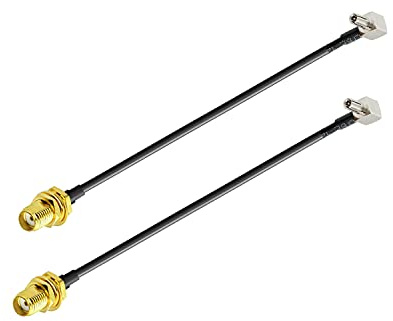 Vecys SMA a TS9 Cavo 4G Antenna Adattatore TS9 SMA Cavo Ad Angolo Retto Pigtail Cavo RG174 6 Pollici 15 cm 2 pcs per Netgear Hsdpa 2G 3G 4G LTE Antenna UMTS Mobile Broadband Scheda di rete 4G