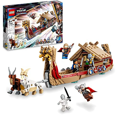 LEGO 76208 Marvel The Goat Boat Buildable Thor Set With Toy Ship, Stormbreaker And 5 Minifigures, Avengers Gifts for Kids Age 8+