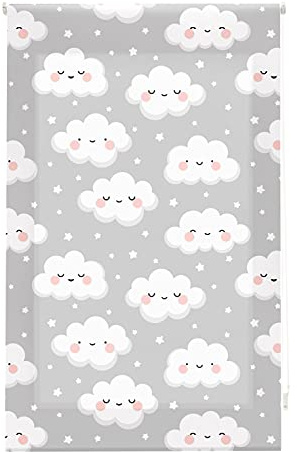 Blindecor Digital Kinder | Transparentes Rollo mit Digitaldruck, Modell Happyclouds | 110 x 180 cm (BxH) | Stoffgröße 107 x 175 cm | Fensterrollos