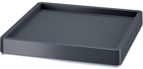 Prosperplast Mobile Saucer Square Blumentopf Untersetzer mit Rollen Pflanzenroller Blumenroller Roller 360 Grad Drehbar Quadratisch (446x446x63mm, Anthrazit)