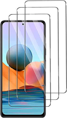 QJOY Protector de Pantalla para Xiaomi Redmi Note 10 Pro [3 Unidades] Vidrio Templado, Dureza 9H, Antiarañazos, Sin Burbujas, HD Vidrio Templado