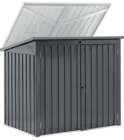 Uniprodo Uni_SHED_02 Cache-poubelles verrouillables en métal pour 2 poubelles (240 l) 240 l