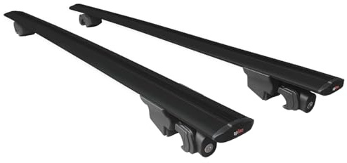 Kompatibel mit Volkswagen Tiguan 2 (AD1) 2016-2023 Hook Modell Relingträger Dachträger Auto Gepäckträger Schwarz Aluminium 2 Stangen