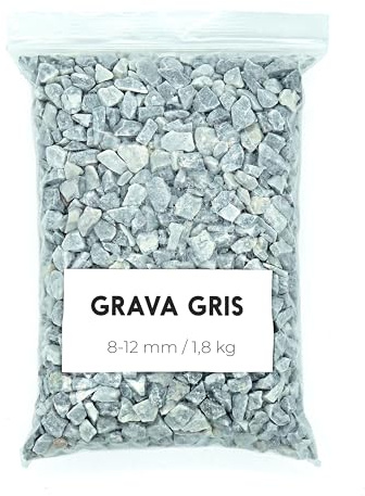 Landare Gravier Gris 1,8Kg - Gravier Aquarium - Gravier Decoratif - Cailloux Decoratif - Gravier Jardin Exterieur - Galet - Cailloux Aquarium Decoration (8-12 mm)