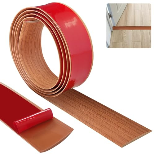 Bocguy Übergangsprofil 4cm*3.0m, Wasserdicht Selbstklebend Vinyl Übergang Sschiene, Boden-Leiste Zum Vinyl Übergangs für Fußböden, lexible Knickleiste Fugendichtungsband, Bodenprofil (Gelbe Eiche)