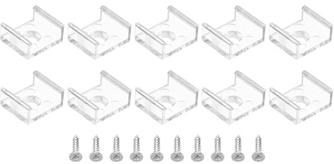 PATIKIL LED Streifenlicht Clips, 30er Pack Montagehalterung Befestigungsclips aus Kunststoff mit Schrauben LED Streifen Clips für 13mm Neon RGB Lichtkabelband, Transparent