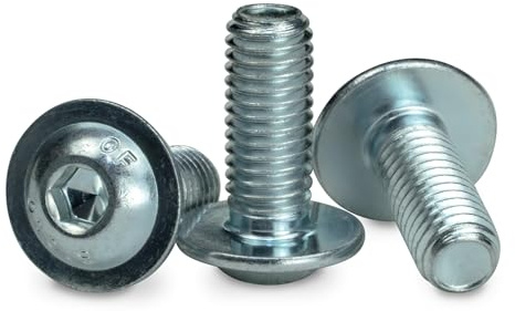 25x Linsenkopfschrauben mit Flansch & Innensechskant - Verzinkte, Rostfreie Schrauben - Flachkopfschrauben, Tellerkopfschrauben, Rundkopfschrauben (M3x16)
