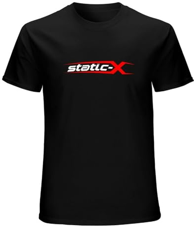 Maodisen Static X Graphic - Camiseta estampada para hombre, color negro, Negro, XL