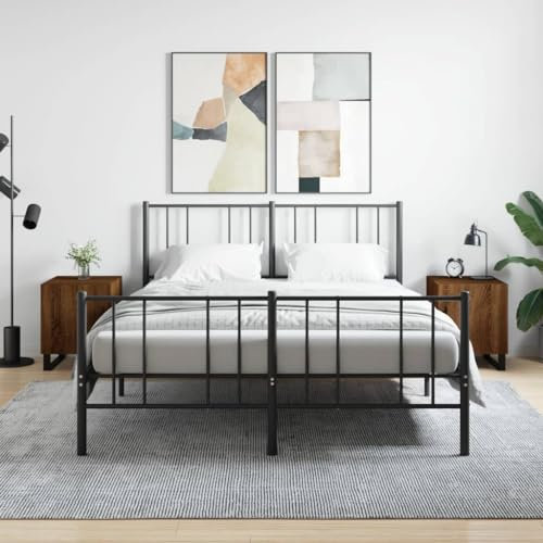 LAPOOH Nachttische 2 STK. Braun Eichen-Optik 40x40x50 cm Holzwerkstoff, Nachtschrank, Nachtkonsole, Bedside Tables, Beistellschrank, Nachtkästchen, Nachtkommode, Nightstand 827627