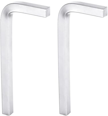 QUARKZMAN Juego de 2 Llaves de Cabeza Cuadrada en Forma de L, 8 mm, Acero Cromo-Vanadio, Llave de Perno de 4 Puntos para Reparaciones Básicas en el Hogar, Color Plata