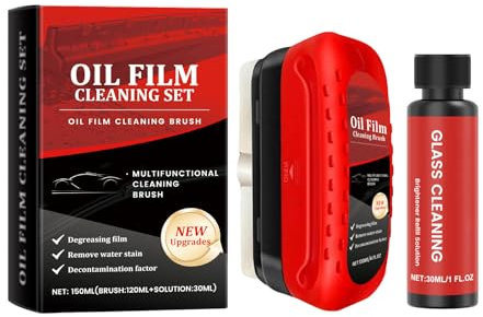Automotive Oil Film Cleaning Brush, Rivestimento Idrofobo per Parabrezza, Powerful Car Glass Oil Film Stain Emover, Automotive Oil Film Cleaning Brush, Detergente Pellicole Di Olio Vetri, 04