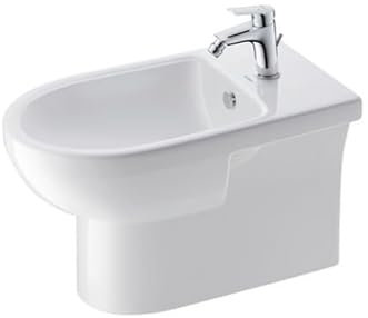 Duravit No.1 Standbidet, mit Überlauf, 1 Hahnloch, 365x650mm, Back to wall, weiß, 2297100000