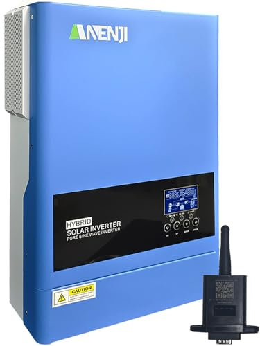 Aninerel 6200W Hybrid Wechselrichter 48V DC zu 230V AC mit 120A MPPT Solar Laderegler, Max PV-Eingangsleistung 6200W für 48V Blei-Säure- und Lithium-Batterien