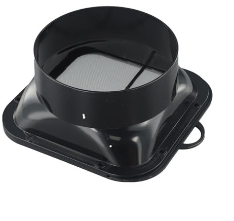Withtalentto Flangia da parete con filtro, flangia in ABS per condotto di ventilazione, adattatore per bocchetta dell'aria per cappa da cucina, 1 pezzo