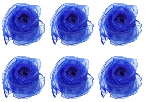PATIKIL Jongliertücher, Chiffontücher für Tanzen 6 Stück Bunte Tücher 70x70cm Quadratische Seidentücher für Spiel Magie Musik Tanzen Party Aktivitäten Zubehör Dekoration, Blau