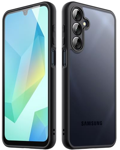 JETech Cover Opaca per Samsung Galaxy A16, Nero | Protezione Robusta, Retro Satinato Traslucido, Finitura Anti-Impronte, Custodia Design Antiurto