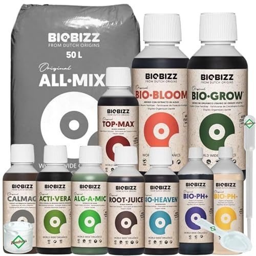 Weedness BioBizz All-Mix 50 Liter Sack Big End-Premium Set - Blumenerde Grow Indoor Outdoor Bonsai Balkon-Pflanzen Palmen Bio Kokos
