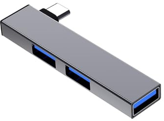 Hub USB C portátil de 90 grados, 4 puertos, USB extendido, concentrador de datos de alta velocidad, 2 USB 2.0, 1 USB 3.0 para PC y portátil