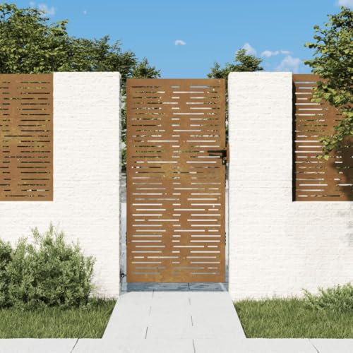 Xichuzi Puerta de jardín Acero corten diseño Cuadrado 85x175 cm, Puertas para Jardin, Puertas De Exterior, Valla Jardín, Rejas para Puertas De Entrada