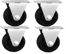 4 pezzi/lotto rotelle Ruote direzionali in gomma nera da 1,5 pollici rotelle fisse piatte leggere rulli for mobili silenziosi resistenti all'usura