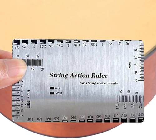 String -Action -Herrscher, Gitarren -Action -Messgerät Edelstahl | Multifunktionales Schnellbass-Setup-Zubehör für Banjo, String-Instrumente